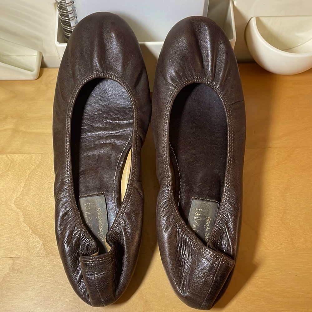 Lanvin Paris brown leather ballet flats 9.5